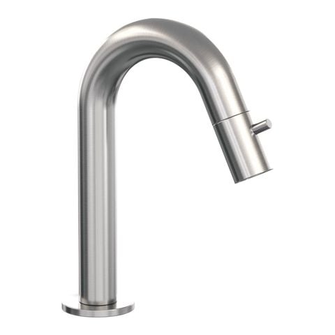 Brauer Edition opbouw fonteinkraan met gebogen uitloop – Geborsteld RVS PVD – 5-NG-320