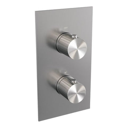 Brauer Stripe 3-weg inbouwthermostaat rechthoekig met in- en afbouwdelen – Geborsteld RVS PVD – 5-NG-353