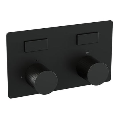 Brauer Stripe 2-weg inbouwthermostaat met drukknoppen met in- en afbouwdelen – Mat zwart – 5-S-355