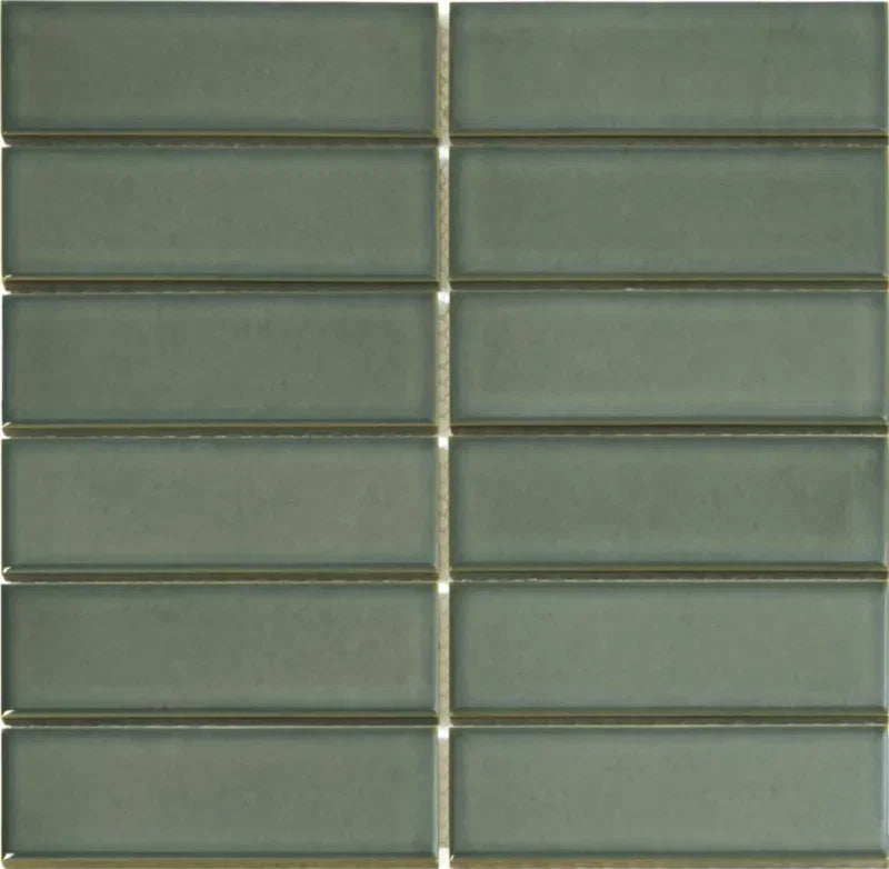 The Mosaic Factory Barcelona Rectangle Forest Green Glossy 45x145mm - AF45525