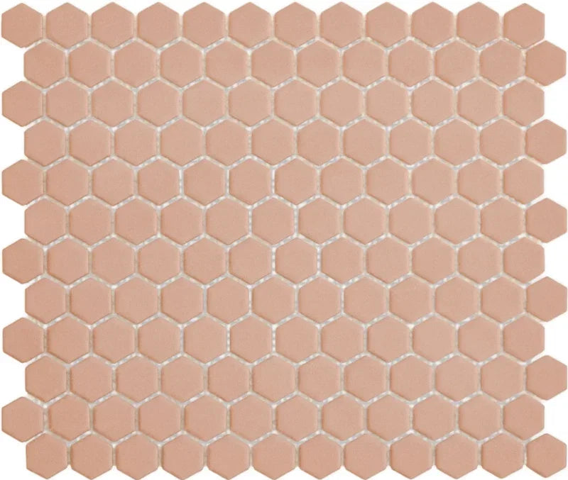 The Mosaic Factory Patterns Hexagon Royal Peach Matt 23x26mm - HM23080