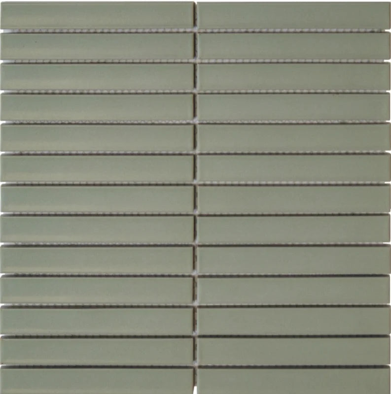 The Mosaic Factory Sevilla Kitkat original finger Sage Green Matt 20x145mm - SEF20575