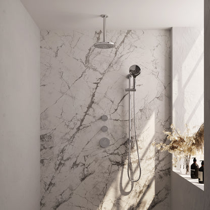 Brauer 5-CE-037 - Chroom / 3-standen handdouche / 20 cm | Plafondarm | Met glijstang