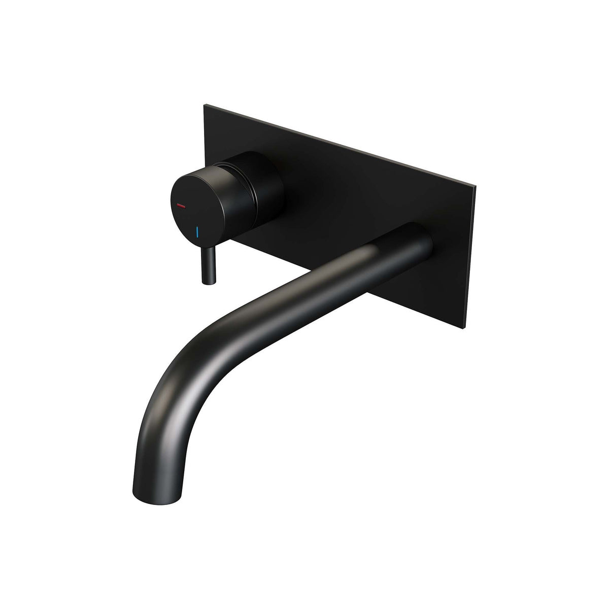 Brauer Edition inbouw wastafelmengkraan - Achterplaat - Links – Mat zwart – Gebogen – Kort smal – 5-S-083-B5
