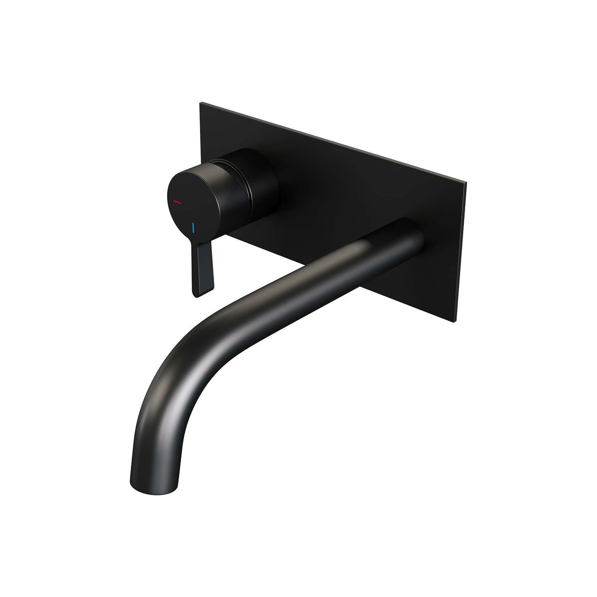 Brauer Edition inbouw wastafelmengkraan - Achterplaat - Links – Mat zwart – Gebogen – Middel dik – 5-S-083-B1