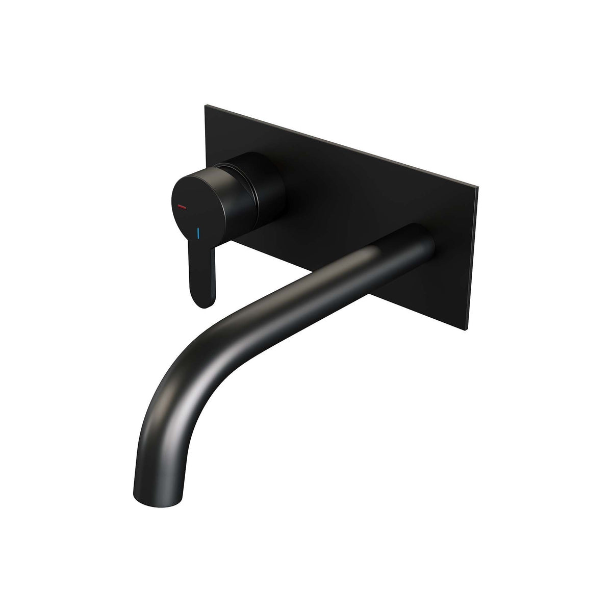 Brauer Edition inbouw wastafelmengkraan - Achterplaat - Links – Mat zwart – Gebogen – Smal plat – 5-S-083-B4