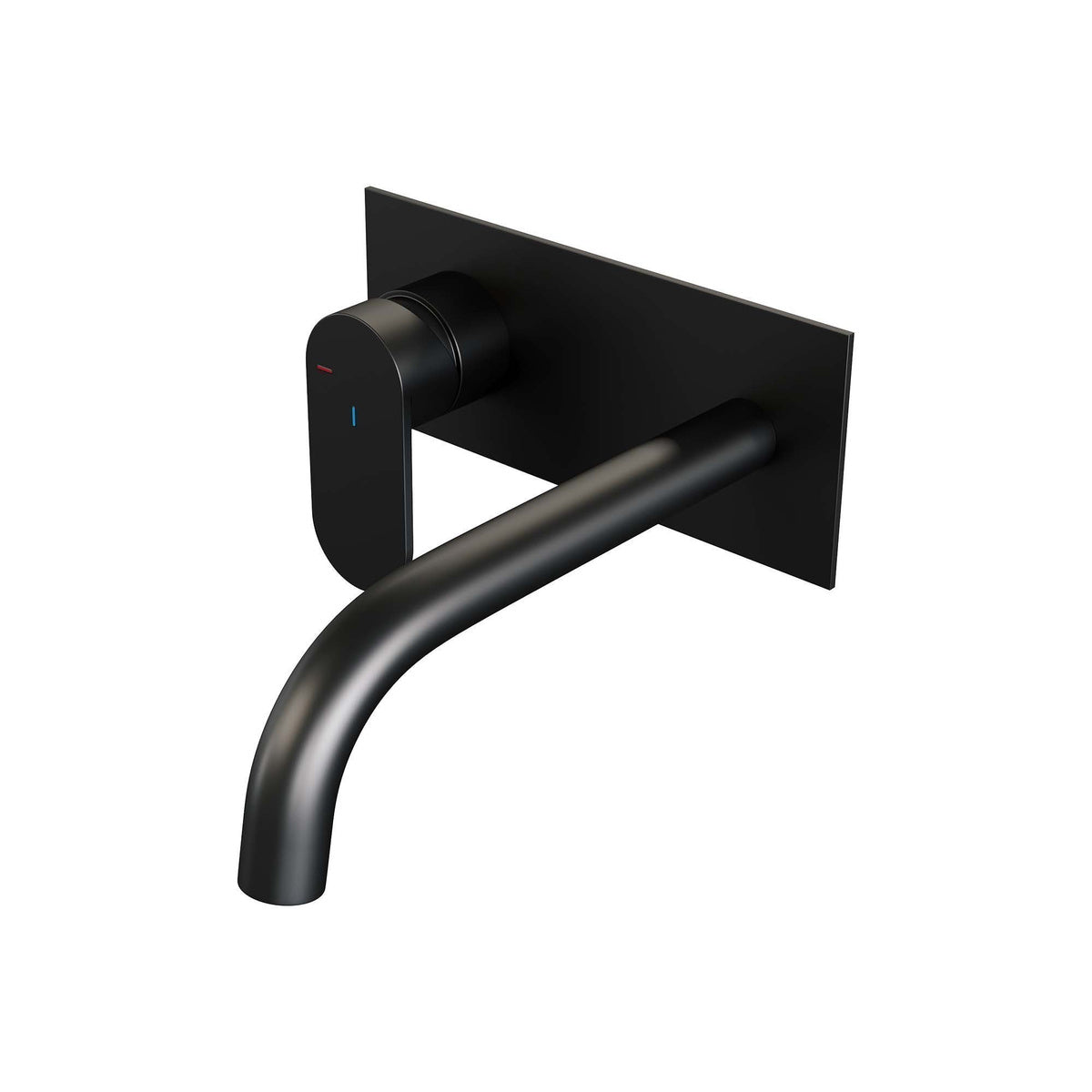 Brauer Edition inbouw wastafelmengkraan - Achterplaat - Links – Mat zwart – Gebogen – Breed plat – 5-S-083-B3