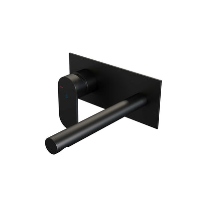 Brauer Edition inbouw wastafelmengkraan - Achterplaat - Links – Mat zwart – Recht – Breed plat – 5-S-083-S3