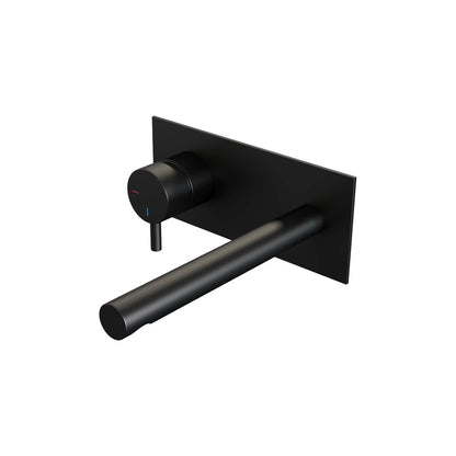 Brauer Edition inbouw wastafelmengkraan - Achterplaat - Links – Mat zwart – Recht – Kort smal – 5-S-083-S5