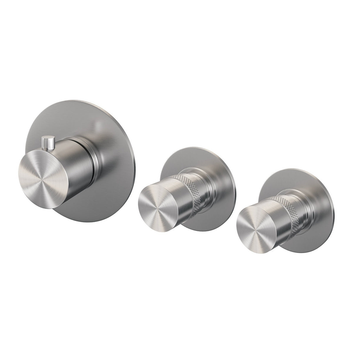 Brauer Edition inbouwthermostaat - inbouwdeel - 3 gladde knoppen - Geborsteld RVS PVD