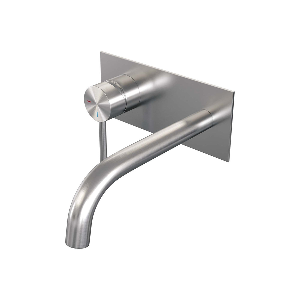 Brauer Edition inbouw wastafelmengkraan - Achterplaat - Links – Geborsteld RVS PVD – Gebogen – Lang smal – 5-NG-083-B2