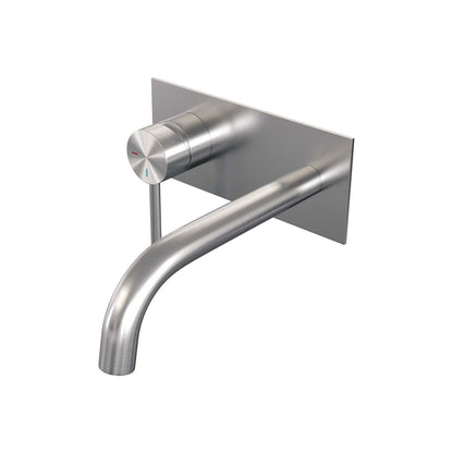 Brauer Edition inbouw wastafelmengkraan - Achterplaat - Links – Geborsteld RVS PVD – Gebogen – Lang smal – 5-NG-083-B2