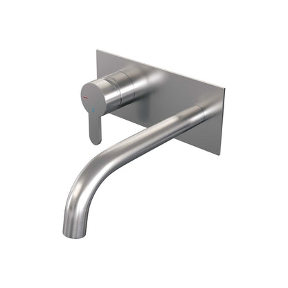 Brauer Edition inbouw wastafelmengkraan - Achterplaat - Links – Geborsteld RVS PVD – Gebogen – Smal plat – 5-NG-083-B4