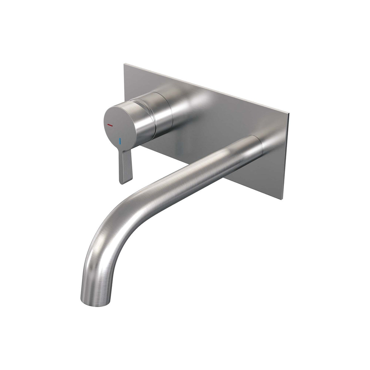 Brauer Edition inbouw wastafelmengkraan - Achterplaat - Links – Geborsteld RVS PVD – Gebogen – Middel dik – 5-NG-083-B1