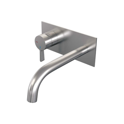 Brauer Edition inbouw wastafelmengkraan - Achterplaat - Links – Geborsteld RVS PVD – Gebogen – Middel dik – 5-NG-083-B1