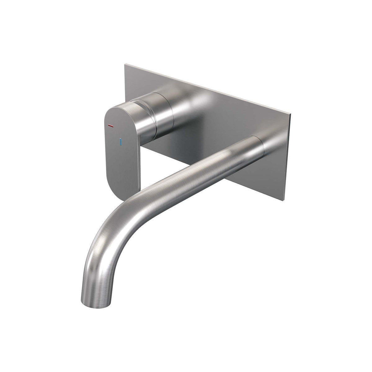 Brauer Edition inbouw wastafelmengkraan - Achterplaat - Links – Geborsteld RVS PVD – Gebogen – Breed plat – 5-NG-083-B3