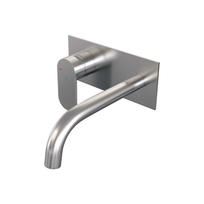 Brauer Edition inbouw wastafelmengkraan - Achterplaat - Links – Geborsteld RVS PVD – Gebogen – Breed plat – 5-NG-083-B3