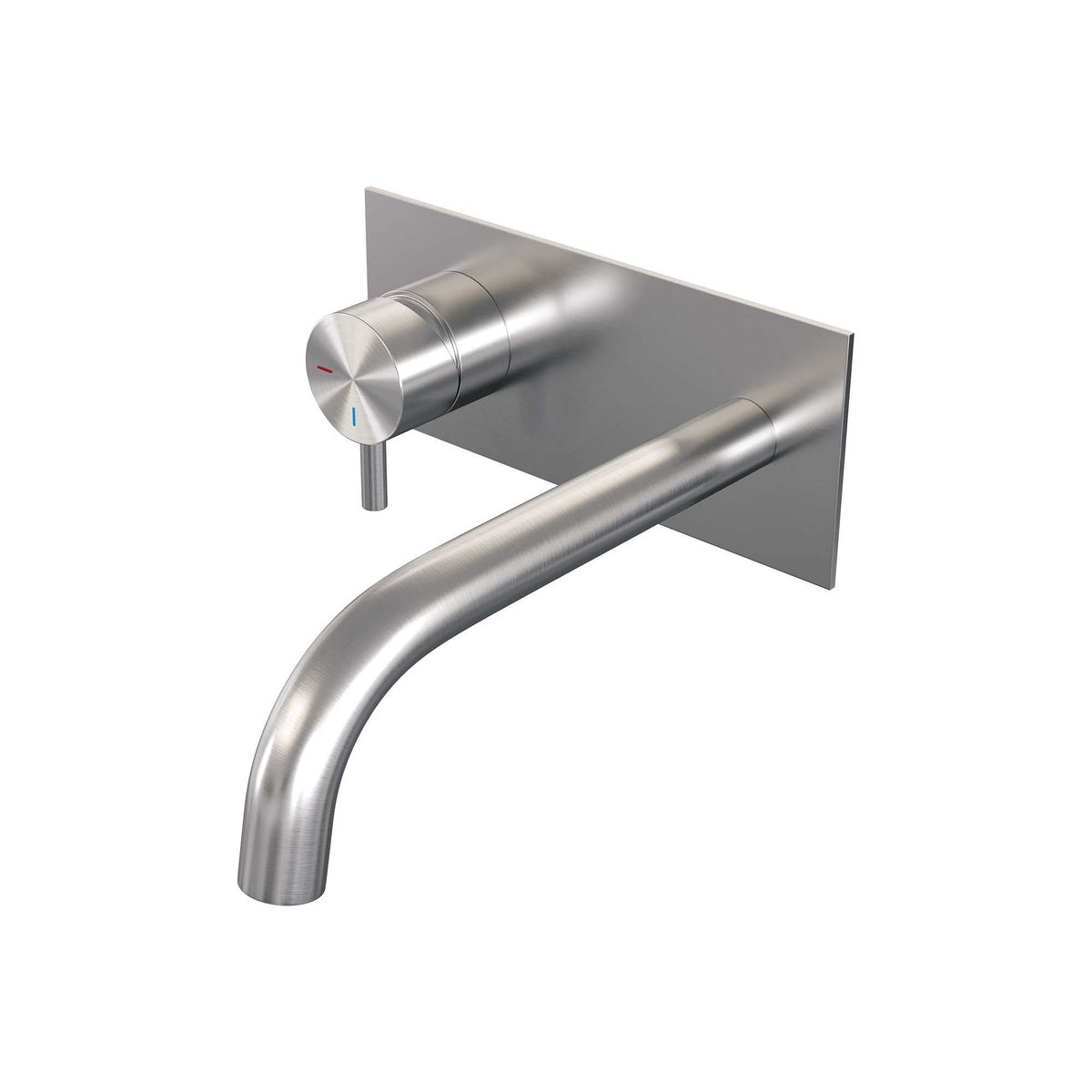 Brauer Edition inbouw wastafelmengkraan - Achterplaat - Links – Geborsteld RVS PVD – Gebogen – Kort smal – 5-NG-083-B5