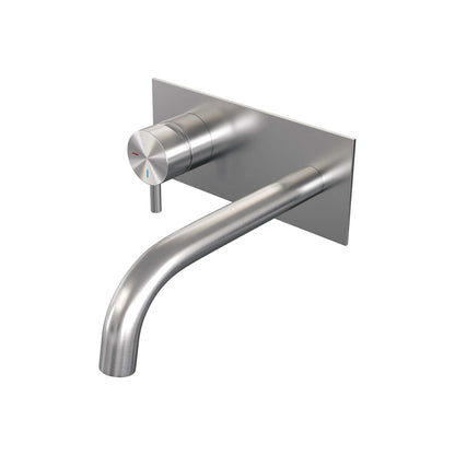 Brauer Edition inbouw wastafelmengkraan - Achterplaat - Links – Geborsteld RVS PVD – Gebogen – Kort smal – 5-NG-083-B5
