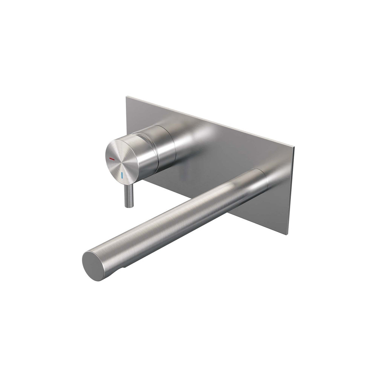 Brauer Edition inbouw wastafelmengkraan - Achterplaat - Links – Geborsteld RVS PVD – Recht – Kort smal – 5-NG-083-S5