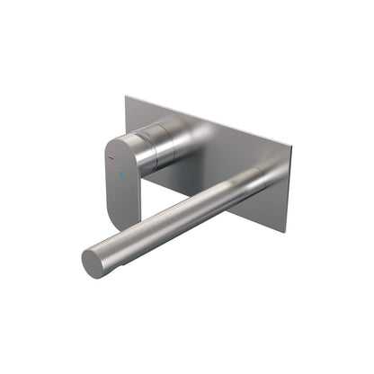Brauer Edition inbouw wastafelmengkraan - Achterplaat - Links – Geborsteld RVS PVD – Recht – Breed plat – 5-NG-083-S3