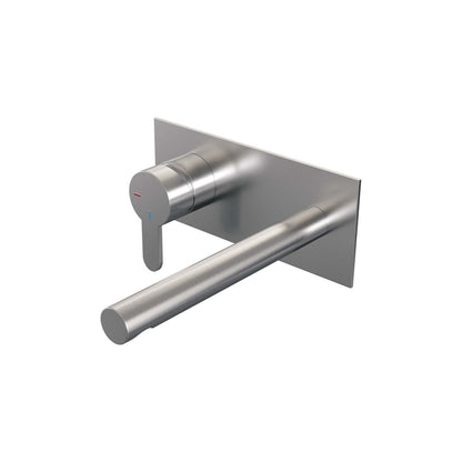 Brauer Edition inbouw wastafelmengkraan - Achterplaat - Links – Geborsteld RVS PVD – Recht – Smal plat – 5-NG-083-S4