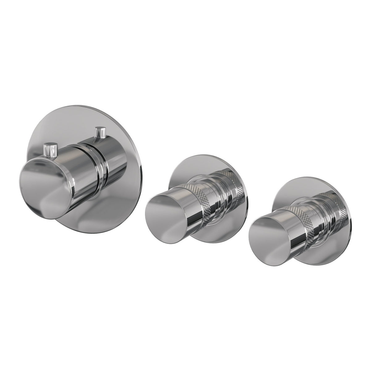 Brauer Edition inbouwthermostaat - inbouwdeel - 3 gladde knoppen - Chroom