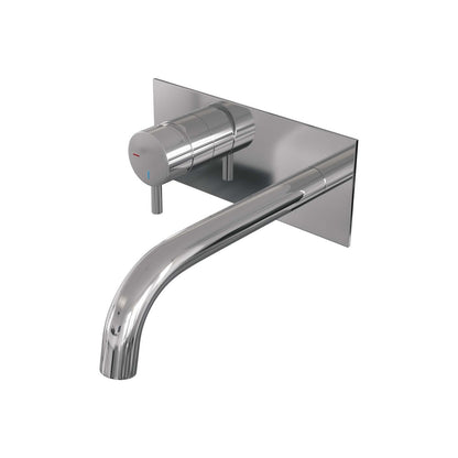 Brauer Edition inbouw wastafelmengkraan - Achterplaat - Links – Chroom – Gebogen – Kort smal – 5-CE-083-B5