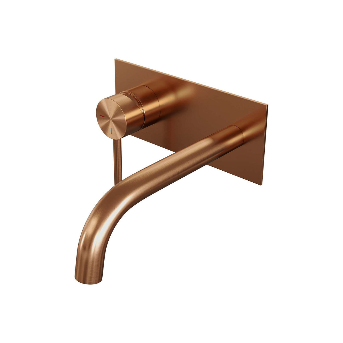 Brauer Edition inbouw wastafelmengkraan - Achterplaat - Links – Geborsteld koper PVD – Gebogen – Lang smal – 5-GK-083-B2