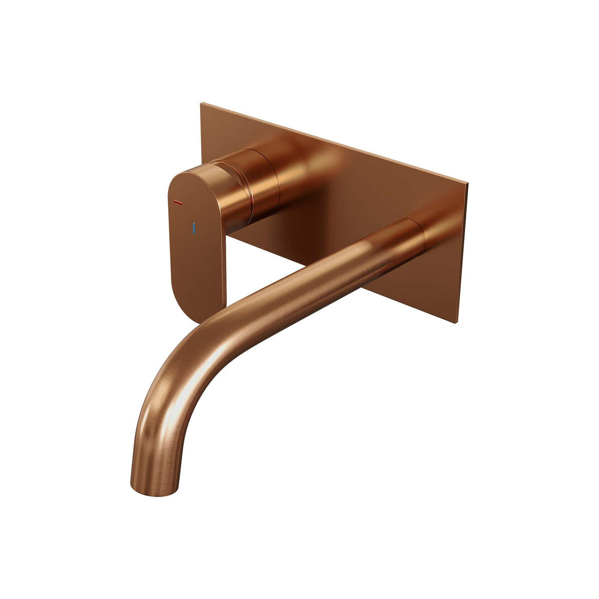 Brauer Edition inbouw wastafelmengkraan - Achterplaat - Links – Geborsteld koper PVD – Gebogen – Breed plat – 5-GK-083-B3