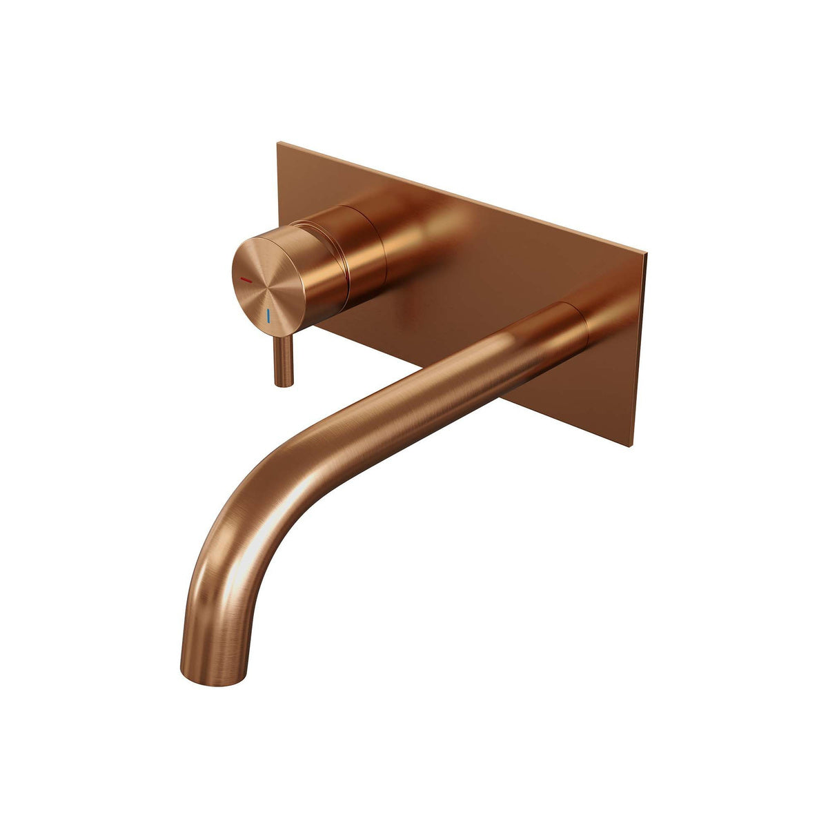 Brauer Edition inbouw wastafelmengkraan - Achterplaat - Links – Geborsteld koper PVD – Gebogen – Kort smal – 5-GK-083-B5