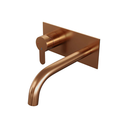 Brauer Edition inbouw wastafelmengkraan - Achterplaat - Links – Geborsteld koper PVD – Gebogen – Smal plat – 5-GK-083-B4