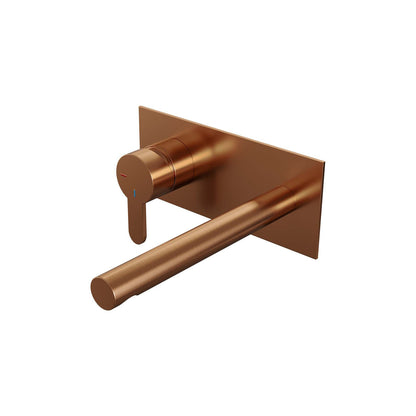 Brauer Edition inbouw wastafelmengkraan - Achterplaat - Links – Geborsteld koper PVD – Recht – Smal plat – 5-GK-083-S4