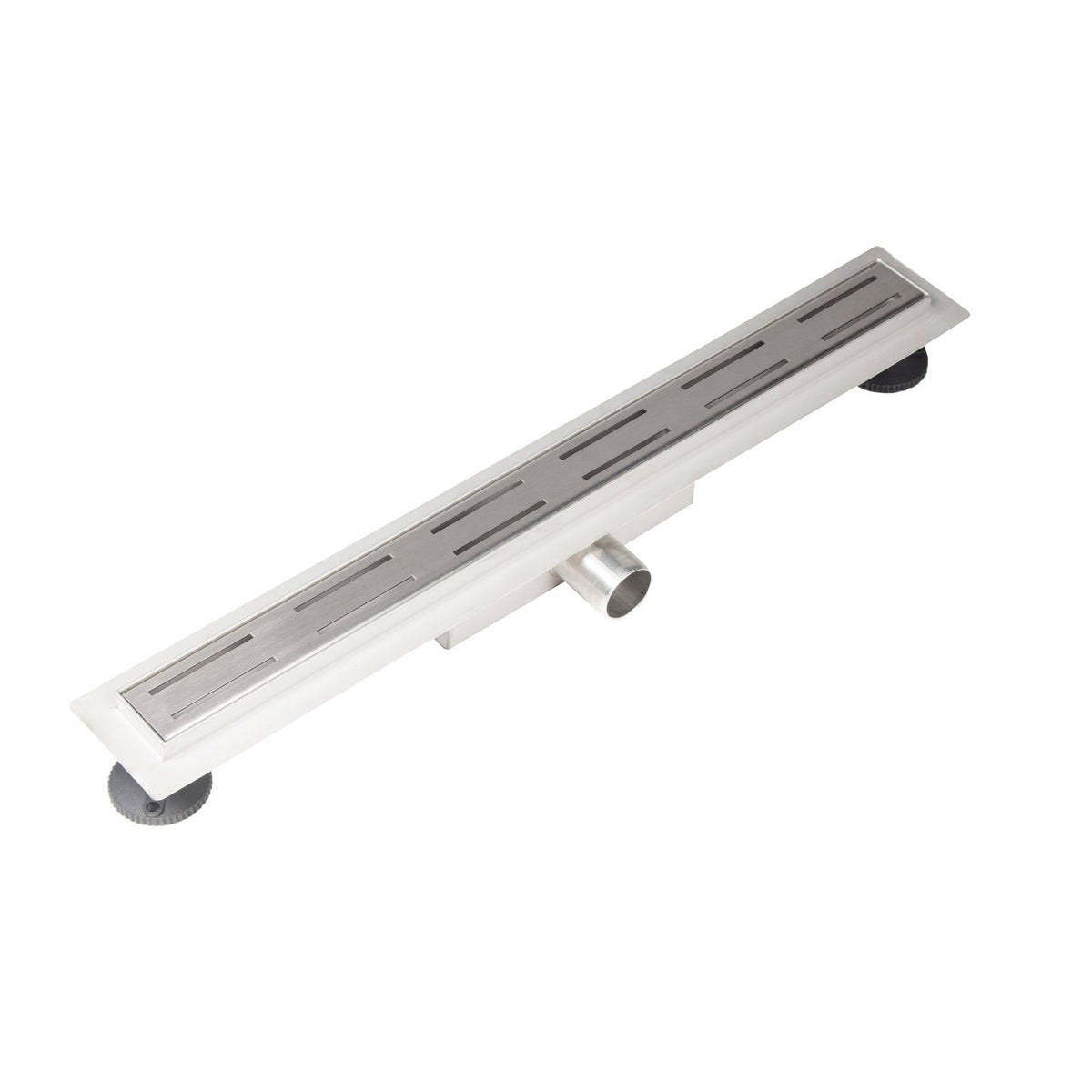 Brauer douchegoot Small met standaard rooster en flens – Geborsteld RVS – 100 cm – DR-SSRF100NG