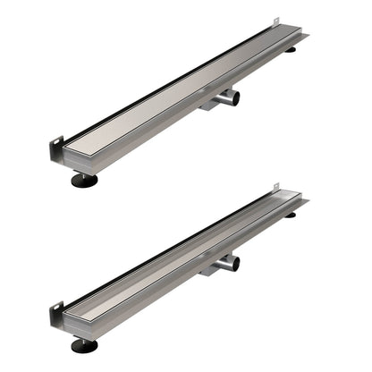 Brauer douchegoot met multifunctioneel rooster en flens voor wandmontage – Geborsteld RVS – 100 cm – DR-MRFW100NG