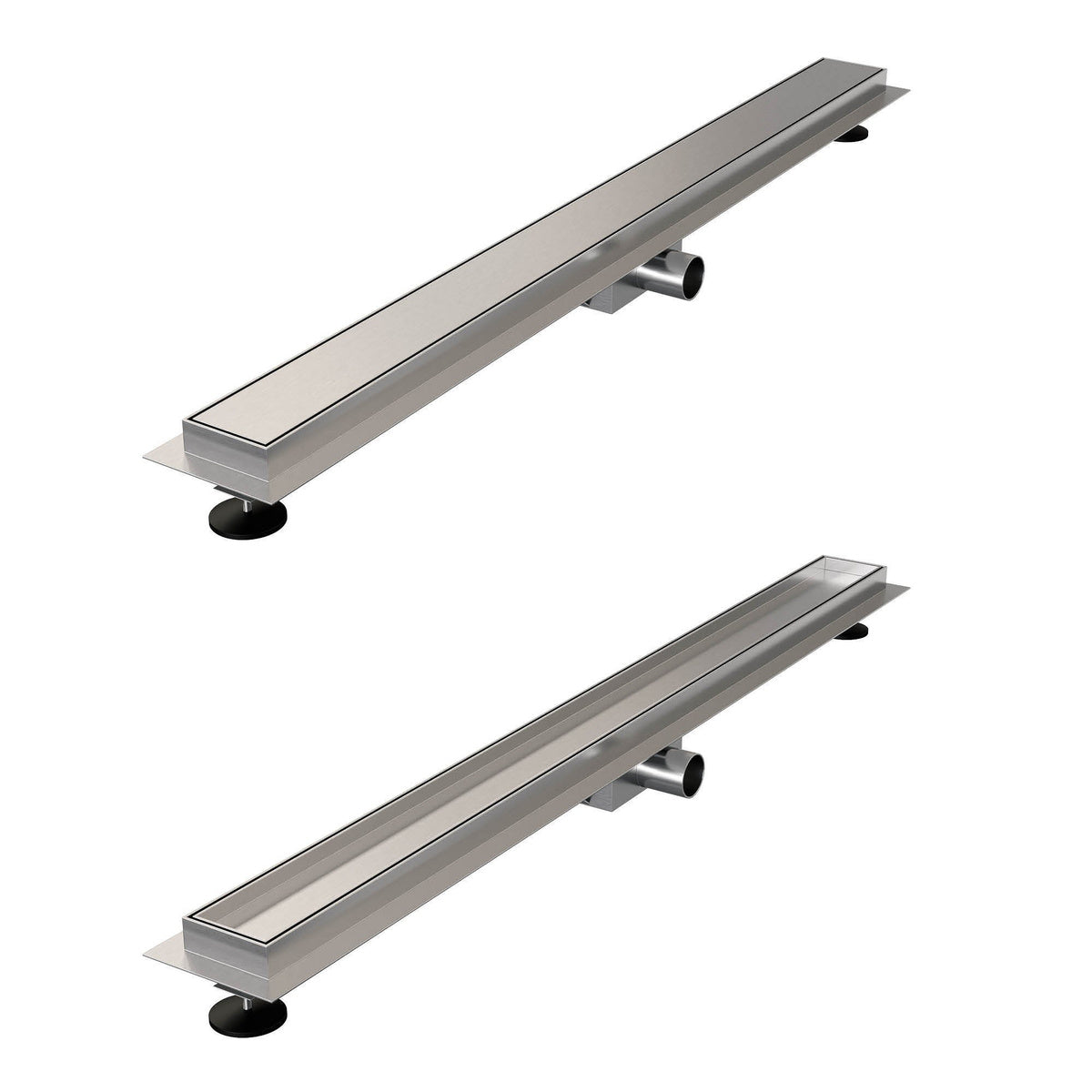 Brauer douchegoot met multifunctioneel rooster en flens – Geborsteld RVS – 100 cm – DR-MRF100NG