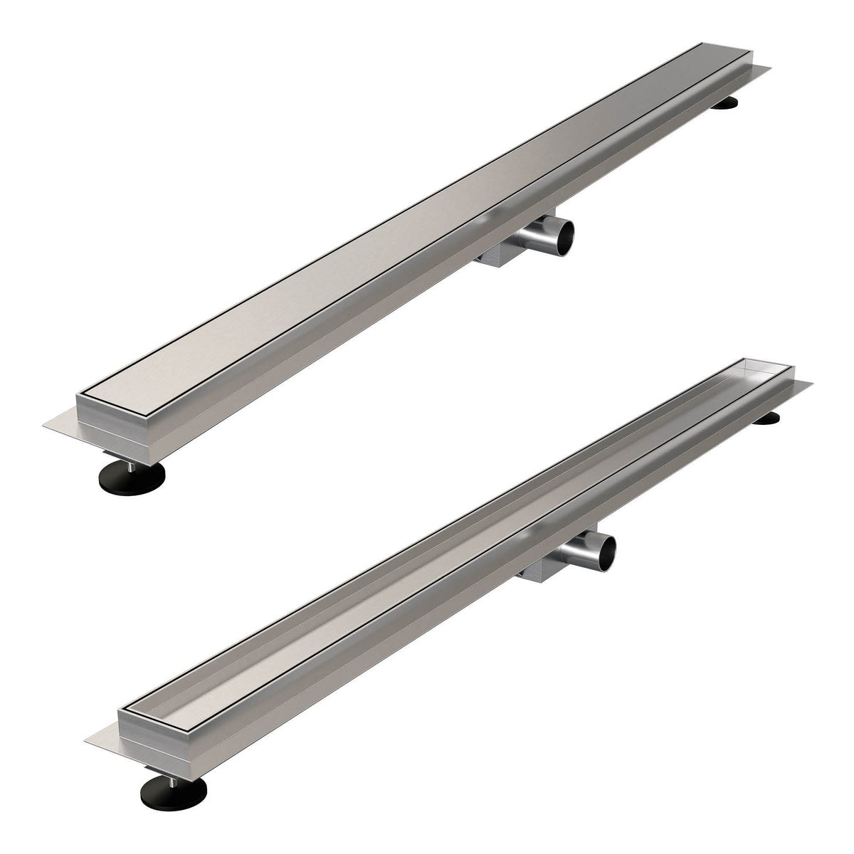 Brauer douchegoot met multifunctioneel rooster en flens – Geborsteld RVS – 120 cm – DR-MRF120NG