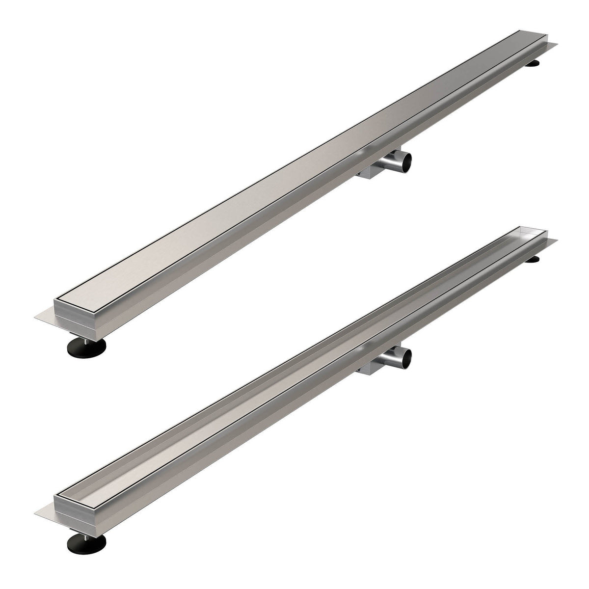 Brauer douchegoot met multifunctioneel rooster en flens – Geborsteld RVS – 140 cm – DR-MRF140NG