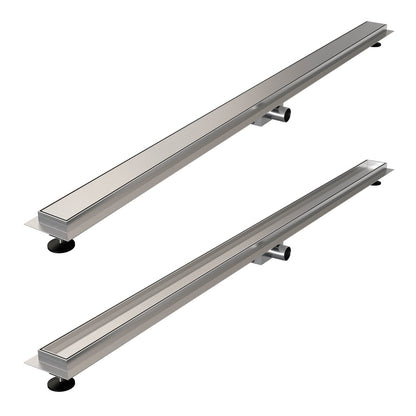 Brauer douchegoot met multifunctioneel rooster en flens – Geborsteld RVS – 140 cm – DR-MRF140NG