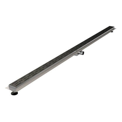 Brauer douchegoot met standaard rooster en flens – Mat zwart – 200 cm – DR-SRF200S