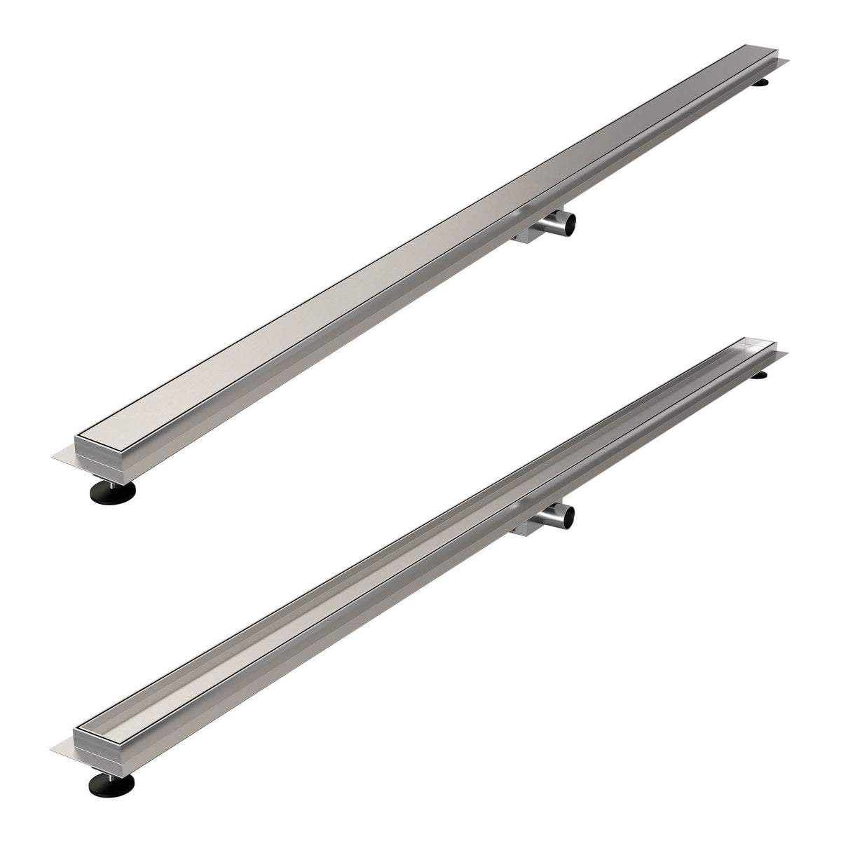Brauer douchegoot met multifunctioneel rooster en flens – Geborsteld RVS – 200 cm – DR-MRF200NG