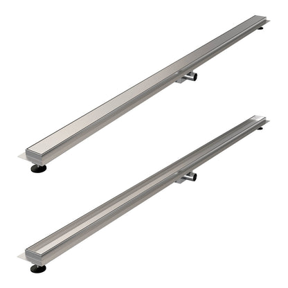 Brauer douchegoot met multifunctioneel rooster en flens – Geborsteld RVS – 200 cm – DR-MRF200NG