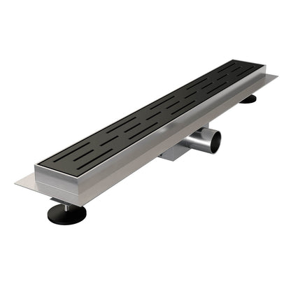 Brauer douchegoot met standaard rooster en flens – Mat zwart – 60 cm – DR-SRF60S