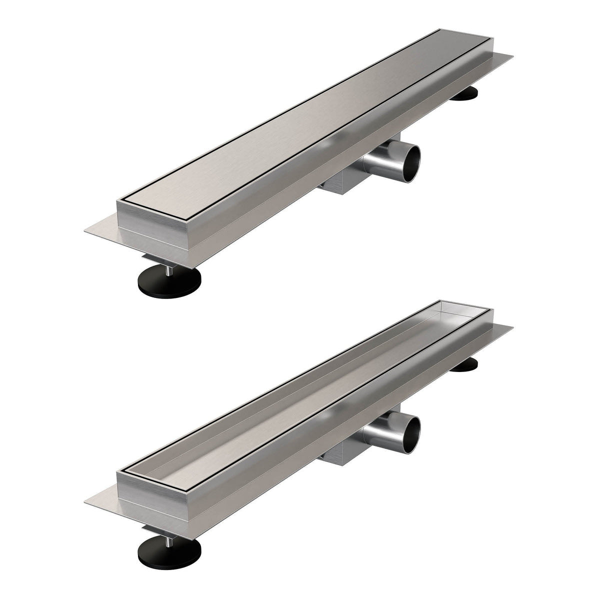 Brauer douchegoot met multifunctioneel rooster en flens – Geborsteld RVS – 60 cm – DR-MRF60NG