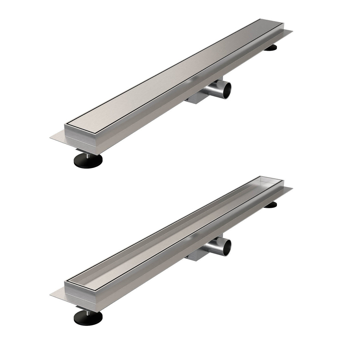 Brauer douchegoot met multifunctioneel rooster en flens – Geborsteld RVS – 80 cm – DR-MRF80NG