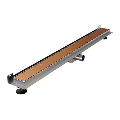 Brauer douchegoot met multifunctioneel rooster en flens voor wandmontage – Geborsteld koper PVD – 90 cm – DR-MRFW90GK