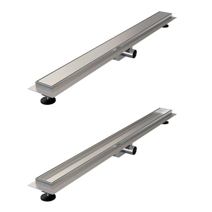 Brauer douchegoot met multifunctioneel rooster en flens – Geborsteld RVS – 90 cm – DR-MRF90NG