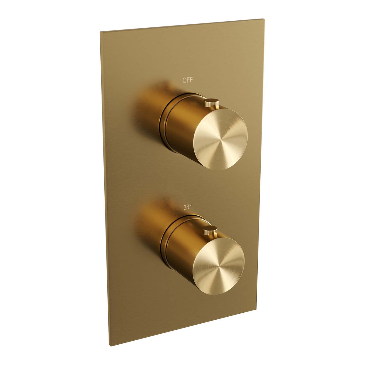 Brauer Edition 3-weg inbouwthermostaat rechthoekig met in- en afbouwdelen – Geborsteld goud PVD – 5-GG-5100