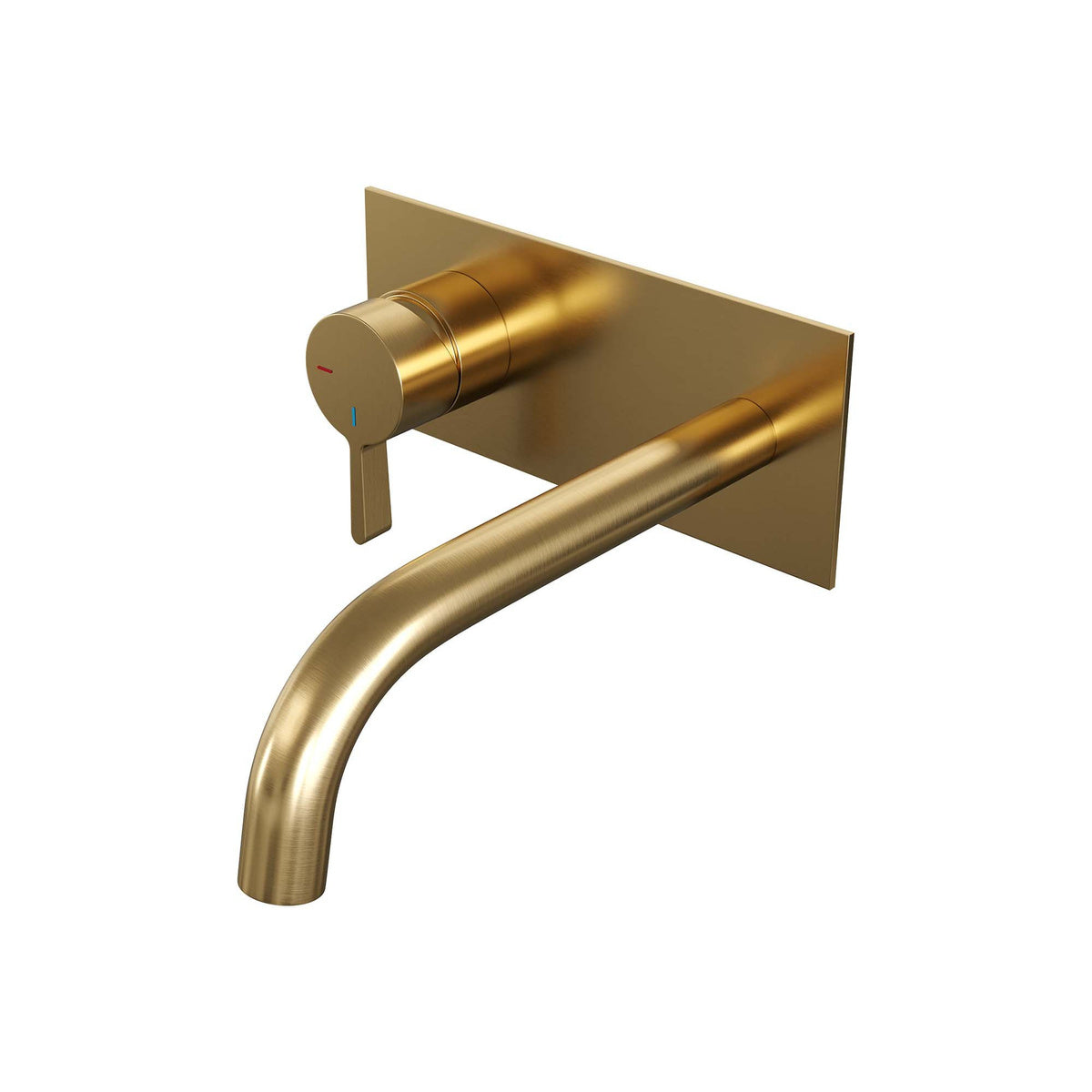 Brauer Edition inbouw wastafelmengkraan - Achterplaat - Links – Geborsteld goud PVD – Gebogen – Middel dik – 5-GG-083-B1