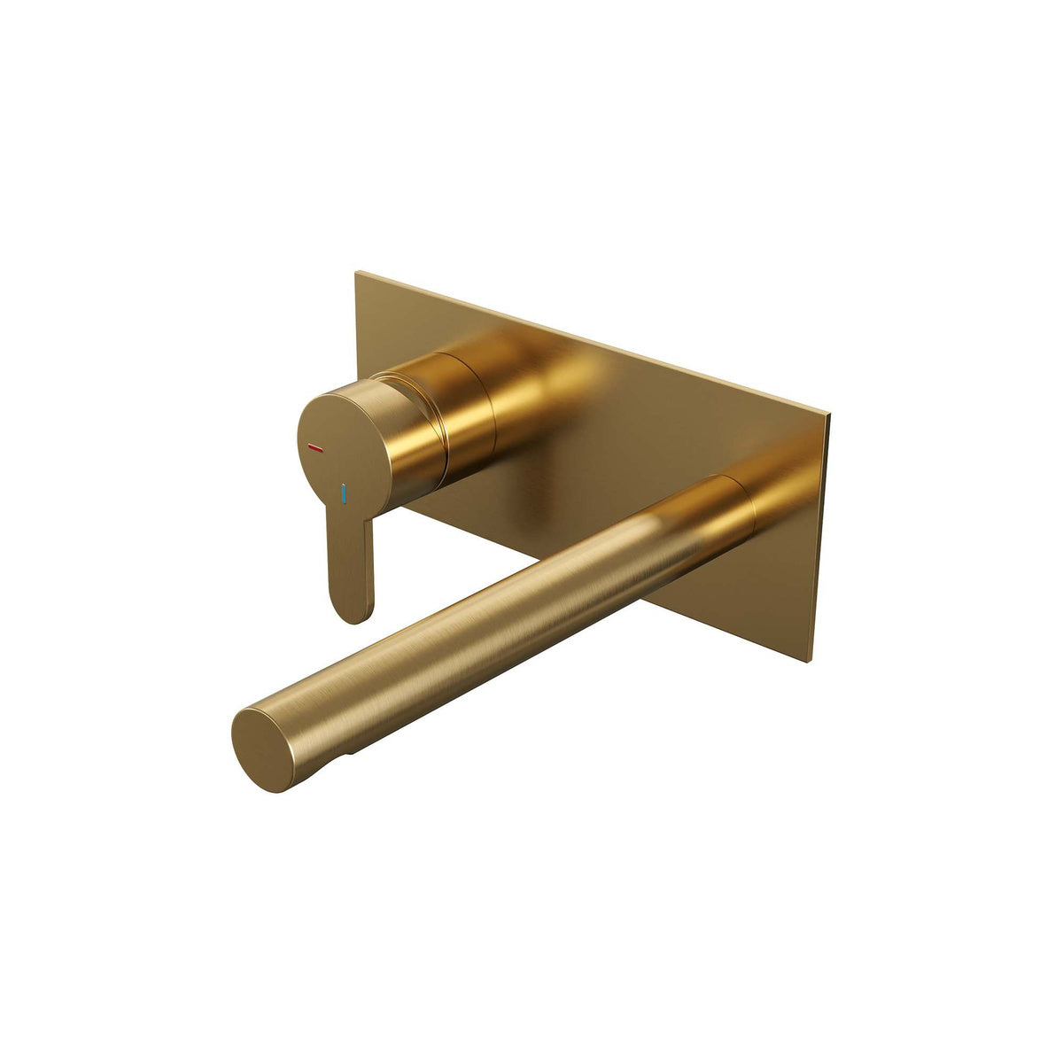 Brauer Edition inbouw wastafelmengkraan - Achterplaat - Links – Geborsteld goud PVD – Recht – Smal plat – 5-GG-083-S4